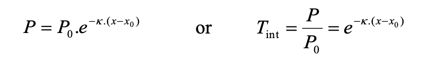 Formula: the differential relation defining the linear absorption, which characterize an absorbing medium