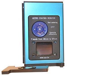 CT7 Reflectometer Scatterometer: handheld portable instrument monitoring the reflectivity and scattering of telescope's mirror coatings